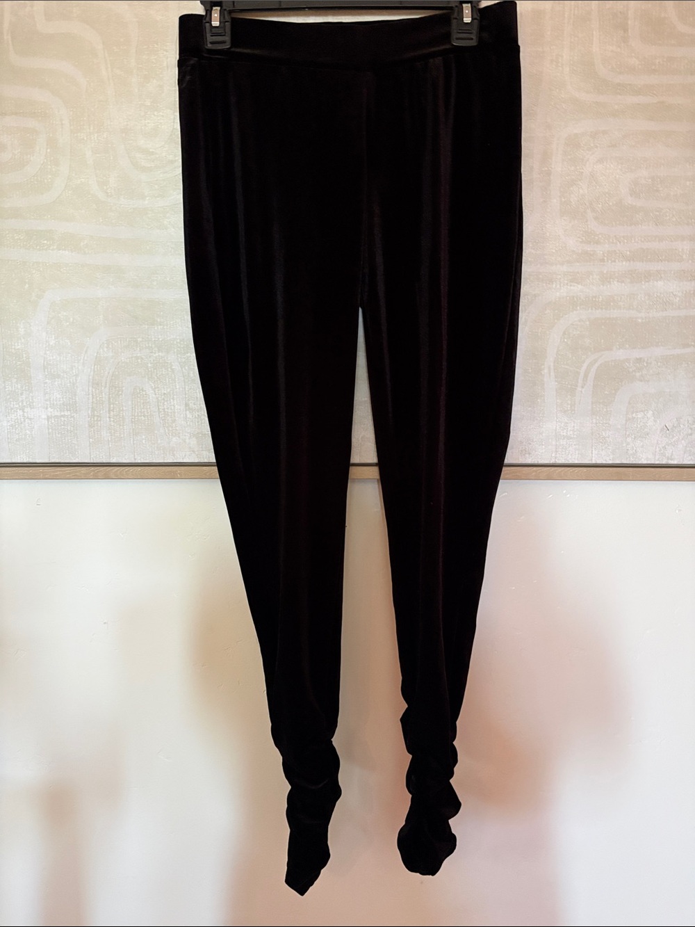 Seven7 Black Velvet Tapered Leggings 4